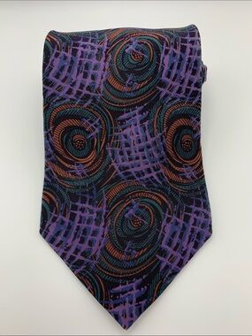 Vintage Christian Dior Purple Abstract Silk Tie